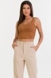 Blusa Cropped Regata de Alfaiataria Feminina Capitu - Angelin - Tlic Rio