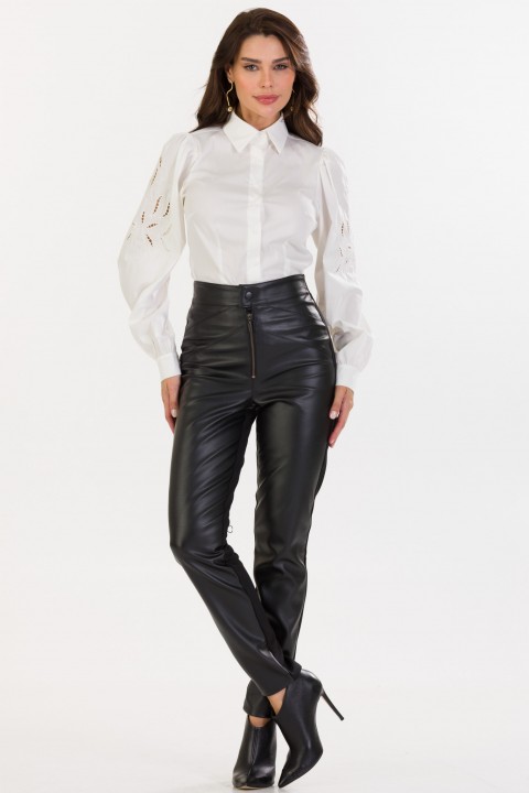Calça Skinny de Poliuretano Vanda-  Preto - Tlic Rio