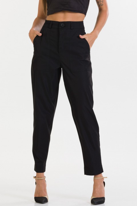 Calça Reta de Alfaiataria Feminina Kaila - Preto - Tlic Rio