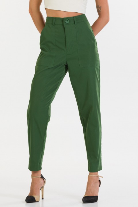 Calça Reta de Alfaiataria Feminina Kaila - Verde Militar - Tlic Rio