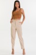 Calça Reta de Alfaiataria Feminina Kaila - Bege Fendi - Tlic Rio