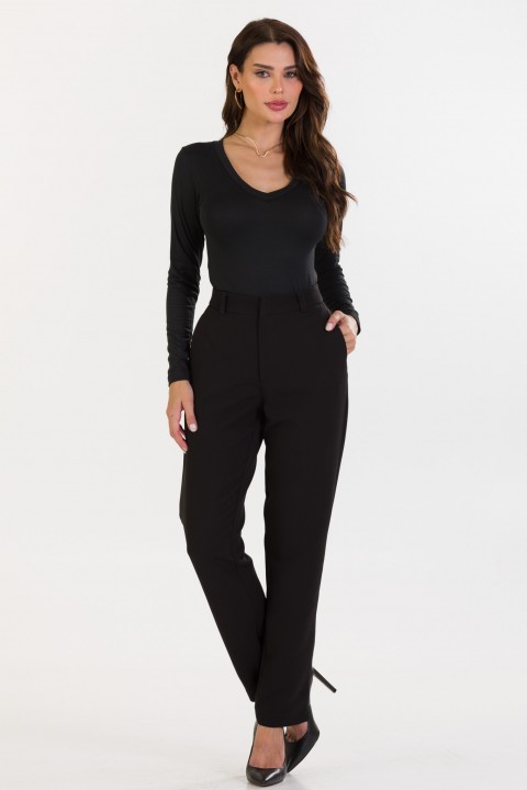 Blusa Manga Longa Basica de Alfaiataria Feminina Juliana - Preto - Tlic Rio