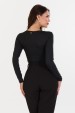 Blusa Manga Longa Basica de Alfaiataria Feminina Juliana - Preto - Tlic Rio