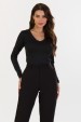 Blusa Manga Longa Basica de Alfaiataria Feminina Juliana - Preto - Tlic Rio