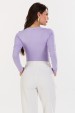 Blusa Manga Longa Basica de Alfaiataria Feminina Juliana - Lilas - Tlic Rio