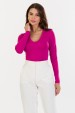 Blusa Manga Longa Basica de Alfaiataria Feminina Juliana - Pink - Tlic Rio