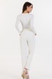 Blusa Manga Longa Basica de Alfaiataria Feminina Juliana - Off White - Tlic Rio