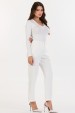 Blusa Manga Longa Basica de Alfaiataria Feminina Juliana - Off White - Tlic Rio