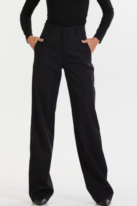 Calça Reta de Alfaiataria Feminina Pérola - Preto - Tlic Rio
