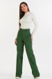 Calça Reta de Alfaiataria Feminina Pérola - Verde Militar - Tlic Rio