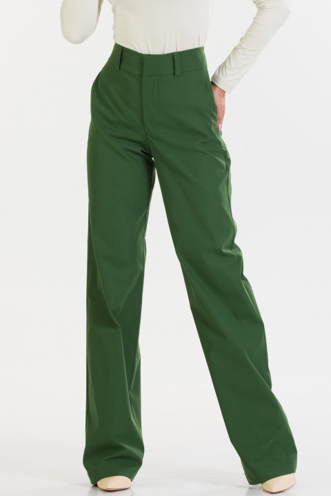 Calça Reta de Alfaiataria Feminina Pérola - Verde Militar - Tlic Rio