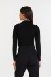 Blusa Manga Longa com Gola Alta de Alfaiataria Feminina Kezia - Preto - Tlic Rio