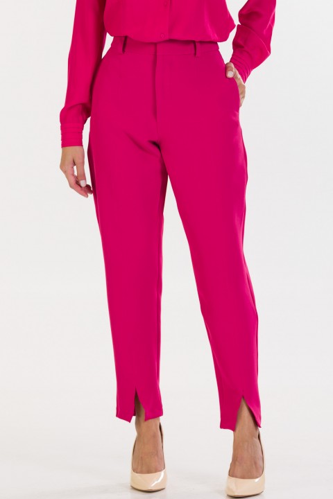 Calça Reta com Recorte na Barra de Alfaiataria Feminina Jamili - Rosa Fucsia - Tlic Rio
