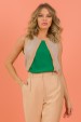 Blusa Jade - Bege com Verde - Tlic Rio
