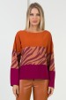 Blusa Morgana - Zebra Camel com Vinho - Tlic Rio