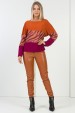 Blusa Morgana - Zebra Camel com Vinho - Tlic Rio