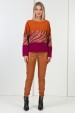 Blusa Morgana - Zebra Camel com Vinho - Tlic Rio