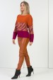 Blusa Morgana - Zebra Camel com Vinho - Tlic Rio