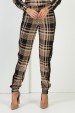 Calça Jogger Feminina em Malha Xadrez Cibelle - Xadrez Camel - Tlic Rio