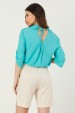 Camisa de Alfaiataria Feminina Greta - Azul Bic - Tlic Rio