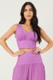 Blusa Cropped de Alfaiataria Zaya - Lilás - Tlic Rio