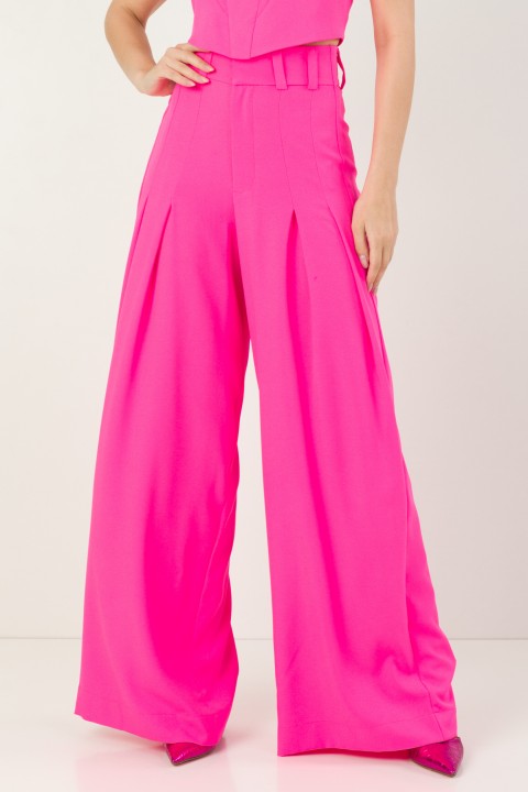 Calça Pantalona de Alfaiataria Madison - Pink - Tlic Rio