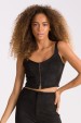 Blusa Cropped de Alfaiataria Hera - Preto - Tlic Rio