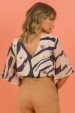Blusa Ruth - Bege com Preto - Tlic Rio