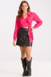 Blusa de Alfaiataria Feminina Kimi - Onça Pink com Vermelho - Tlic Rio