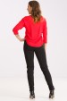 Blusa de Alfaiataria Meia Manga Keila - Onça Pink com Vermelho - Tlic Rio