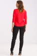 Blusa de Alfaiataria Meia Manga Keila - Onça Pink com Vermelho - Tlic Rio