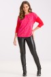 Blusa de Alfaiataria Meia Manga Keila - Onça Pink com Vermelho - Tlic Rio