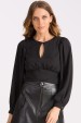 Blusa de Alfaiataria Manga Longa Raven - Preto - Tlic Rio