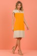 Vestido Poliana - Bege com Laranja - Tlic Rio