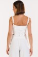 Blusa Cropped de Alfaiataria Feminina Noa - Off White - Tlic Rio