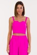 Blusa Cropped de Alfaiataria Feminina Noa - Pink Garavani - Tlic Rio