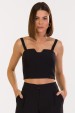 Blusa Cropped de Alfaiataria Feminina Noa - Preto - Tlic Rio
