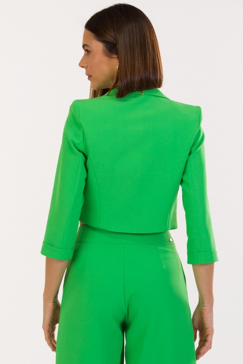 Blazer Cropped de Alfaiataria Feminina Beverly - Verde Chroma - Tlic Rio