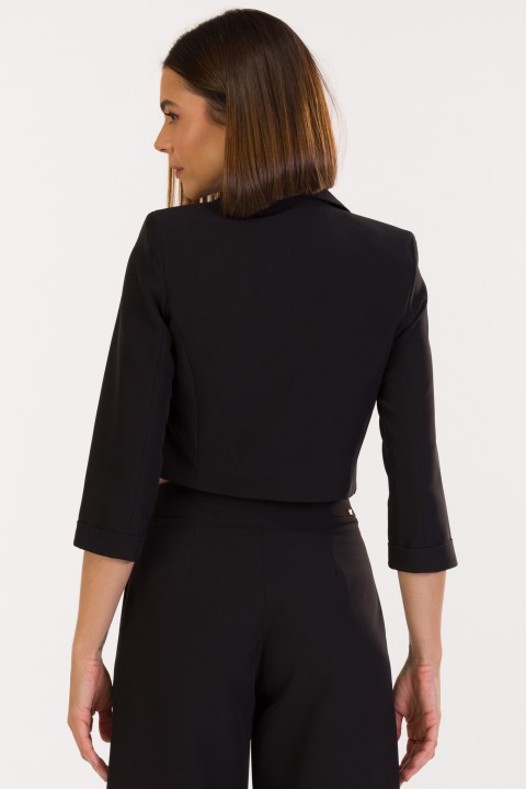 Blazer Cropped de Alfaiataria Feminina Beverly - Preto - Tlic Rio