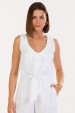 Blusa Regata de Alfaiataria Feminina Amora - Off White - Tlic Rio