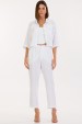 Camisa Cropped de Alfaiataria Feminina Samia - Off White - Tlic Rio