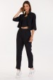 Camisa Cropped de Alfaiataria Feminina Samia - Preto - Tlic Rio