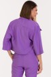 Camisa Cropped de Alfaiataria Feminina Samia - Roxo - Tlic Rio