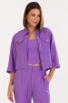 Camisa Cropped de Alfaiataria Feminina Samia - Roxo - Tlic Rio