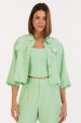 Camisa Cropped de Alfaiataria Feminina Samia - Verde Claro - Tlic Rio