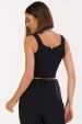 Blusa Cropped de Alfaiataria Feminina Amira - Preto - Tlic Rio