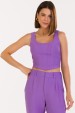 Blusa Cropped de Alfaiataria Feminina Amira - Roxo - Tlic Rio