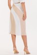 Saia Midi de Alfaiataria Feminina Desirrée - Off White com Bege - Tlic Rio