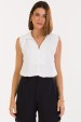 Blusa Regata de Alfaiataria Feminina Agda - Off White - Tlic Rio