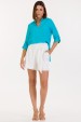 Bermuda Curta de Alfaiataria Feminina Chantal - Off White - Tlic Rio